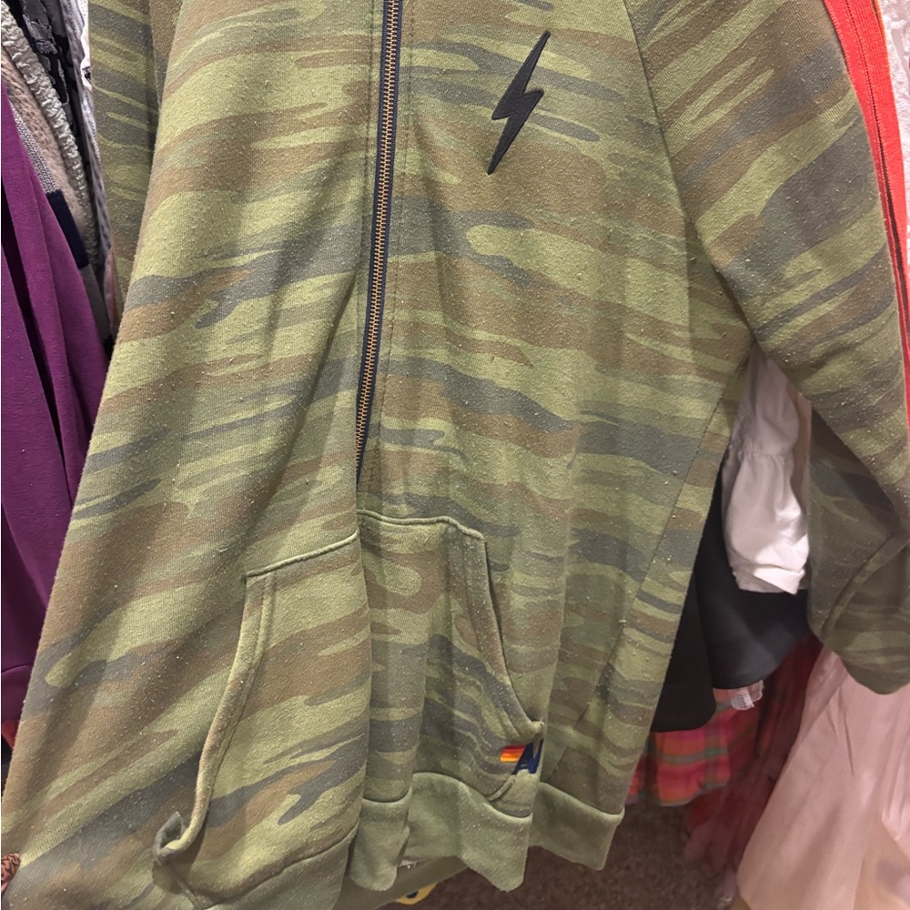 AVIATOR NATION Camouflage Zip-Up Hoodie